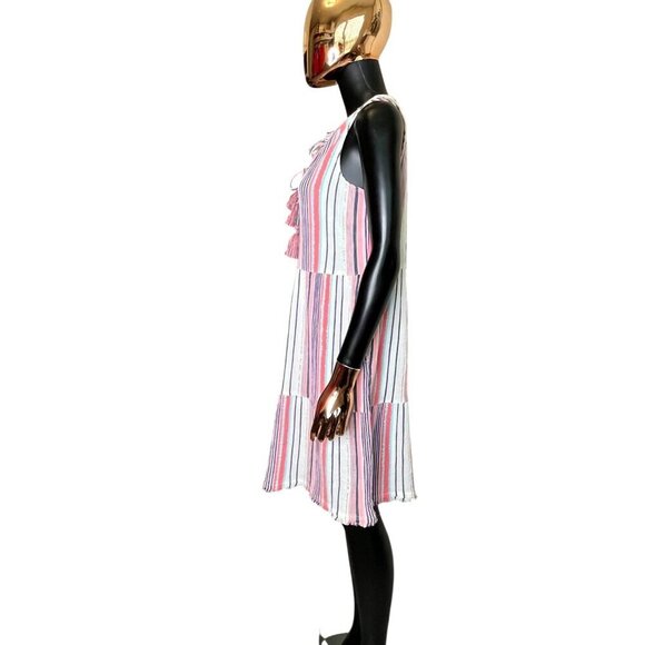 Tommy Bahama Mykonos Stripe Tiered Coverup Dress Coral Multicolor Size Small NWT - Picture 8 of 11